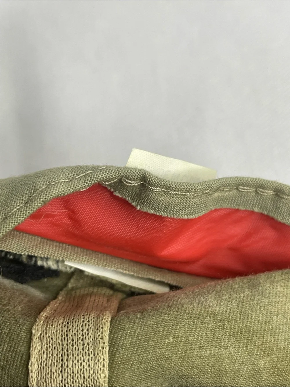 VTG NASA Insignia Embroidered Cotton Cap Plastic Lines Adjustable Snap Olive Hat